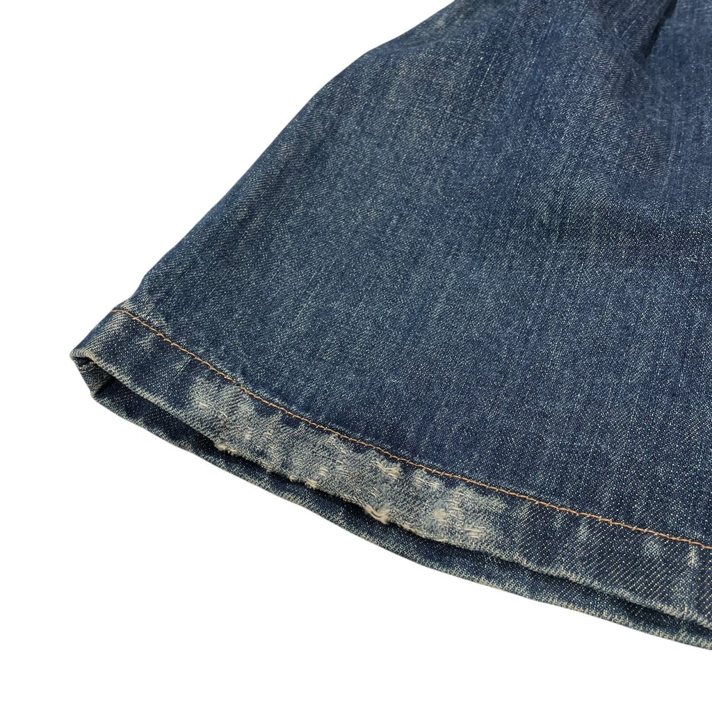 MIU MIU(ミュウミュウ) ユーズド加工デニムギャザースカートデニム  