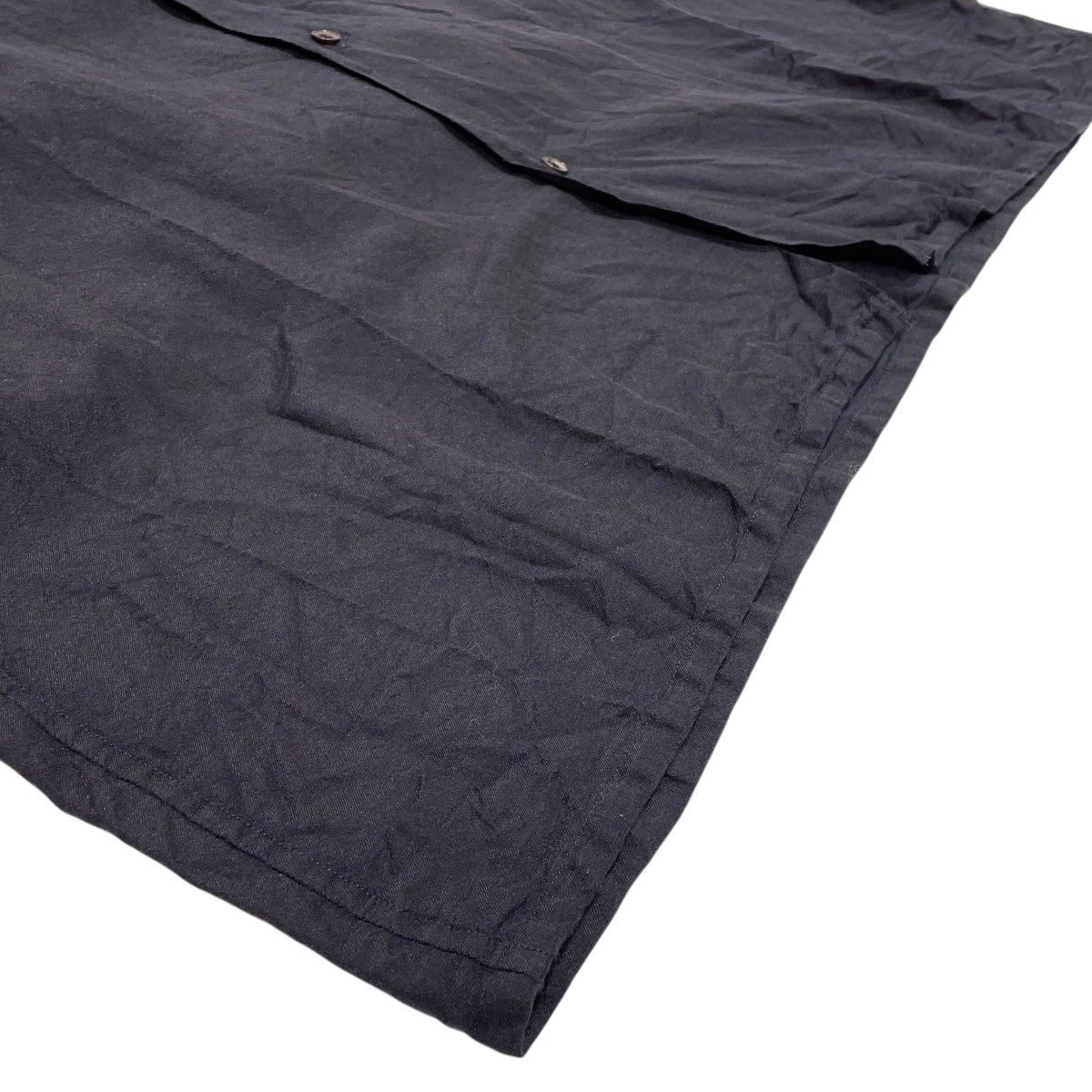 【COMOLI】22SSウールシルク半袖シャツV01ー02021[ネイビー/2] COMOLI ウールシルク 半袖 オープン カラーシャツ , Navy – Navyblue