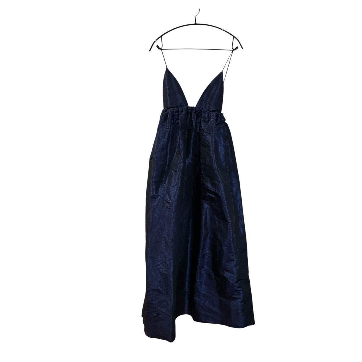 関税なし★Ganni★タイストラップ ミディドレス Ganni(ガニー) Blue Shiny Taffeta Strap Dressドレス21664731