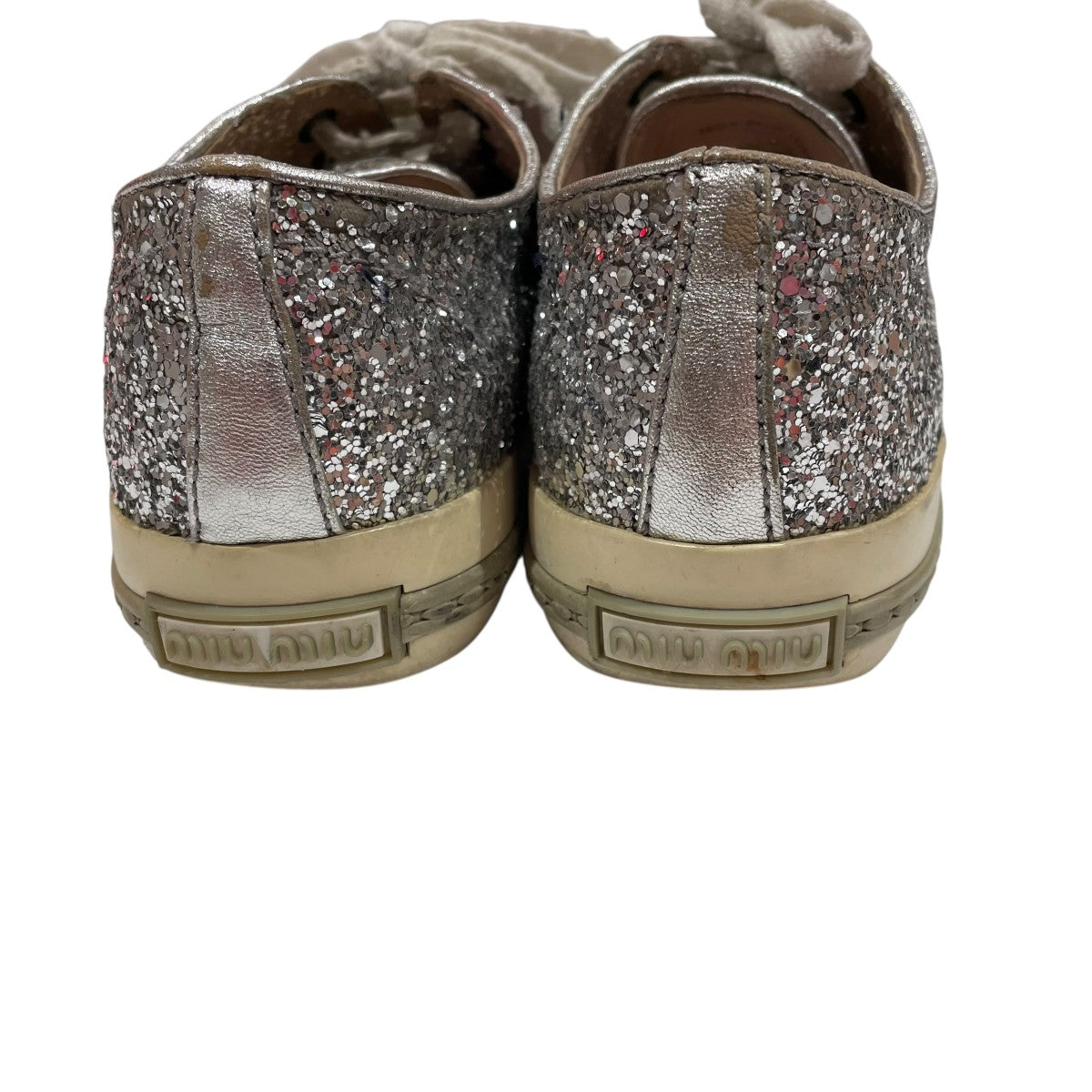 miumiuラメスニーカー MIU MIU - miumiu キラキラ グリッター スニーカーの通販 by