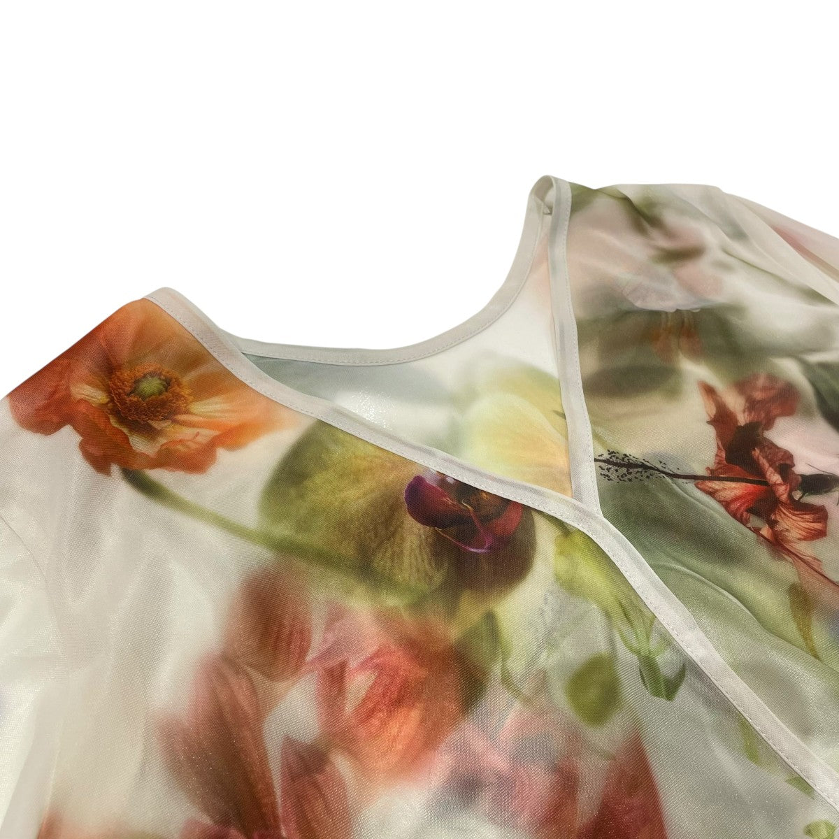 アメリ AMERI 25SS 2WAY SMOKE FLOWER SHEER TOP カーディガン 0125103720050 ベージュ サイズ：M AMERI(アメリ) 25SS2WAY SMOKE FLOWER SHEER TOPカーディガン