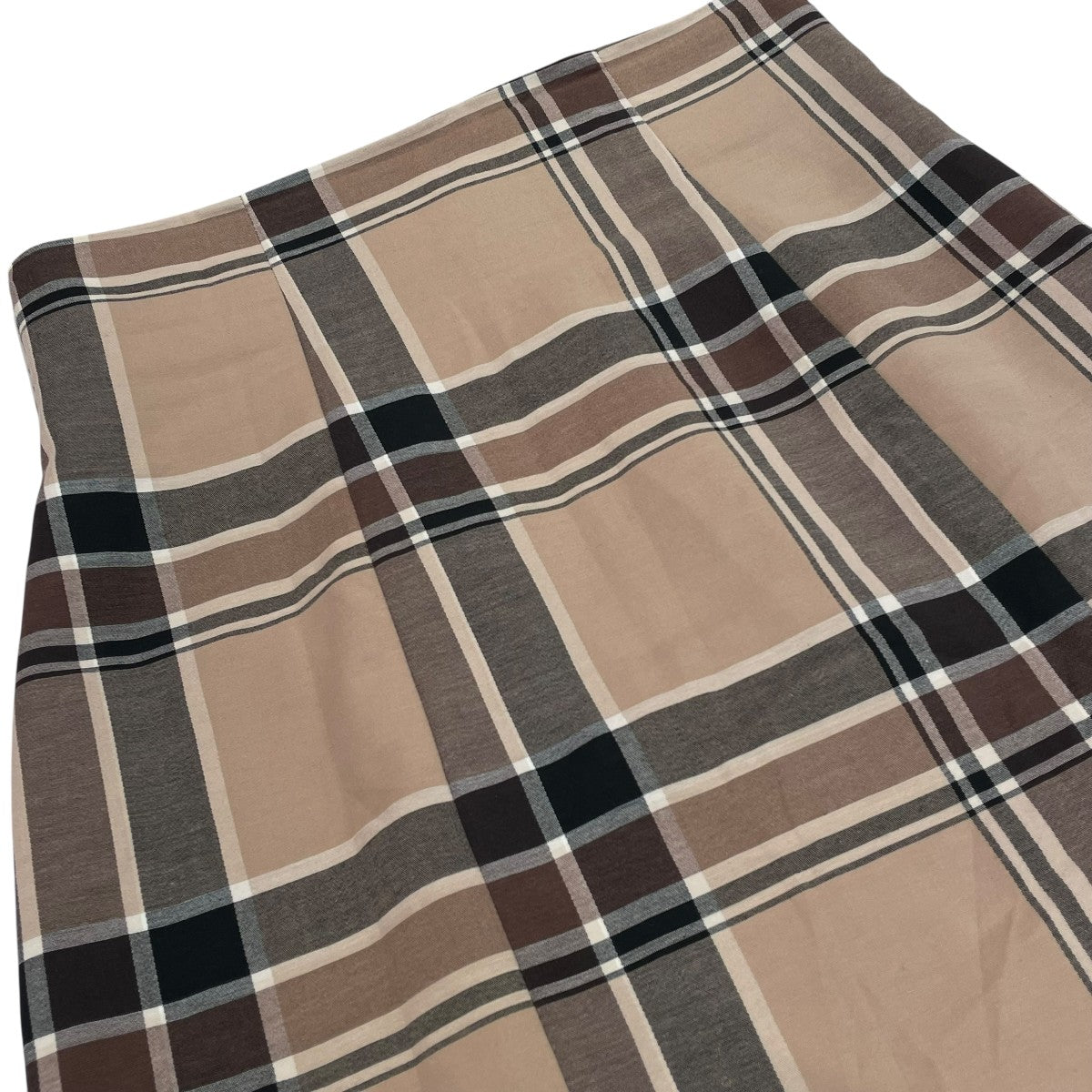 スナイデル ハイウエストタイトヘムフレアチェックスカート　ベージュ スナイデル ハイウエストタイトヘムフレアチェックスカート ハイ