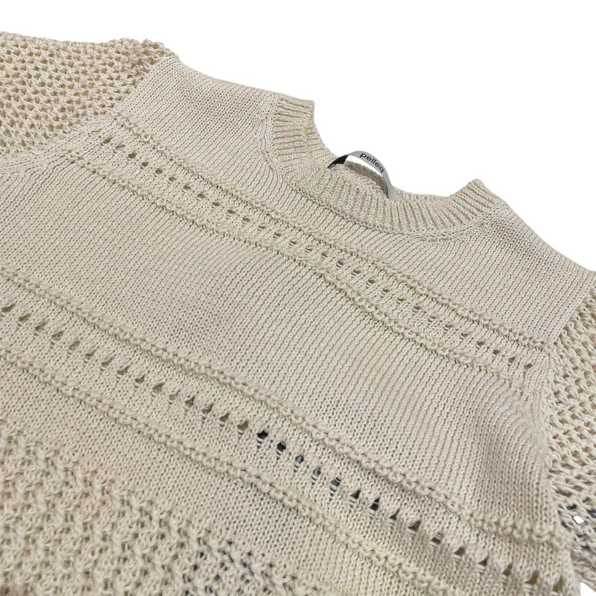 良品　pelleq ペレック　デザインニット pelleq＞LACE KNIT NO SLEEVE TOP/トップス
