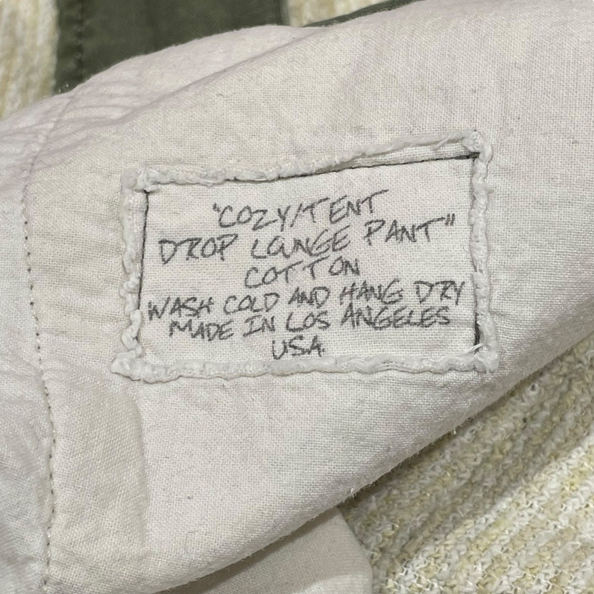 GREG LAUREN(グレッグローレン) パンツ アイボリー×グリーン