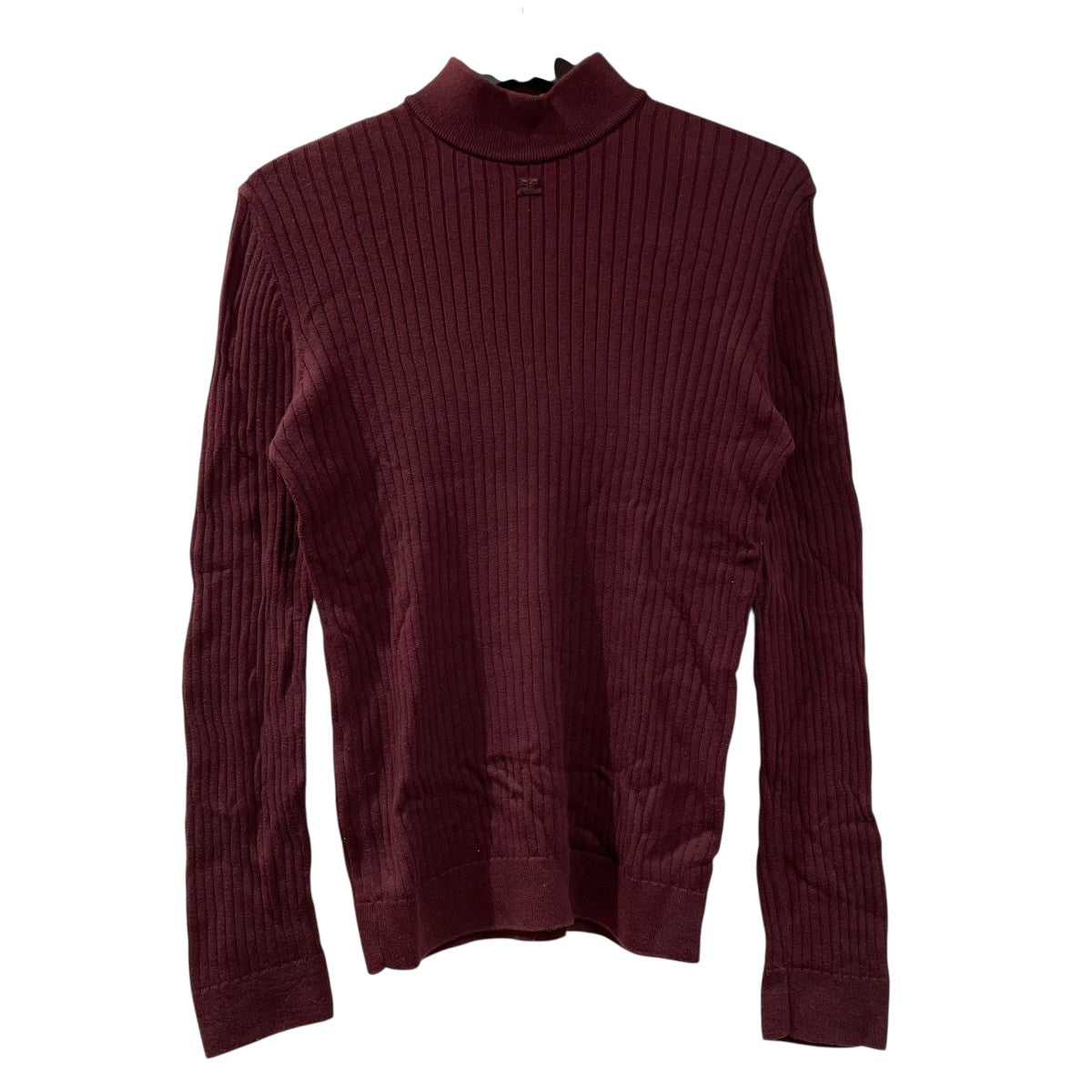 クレージュ courreges MOCKNECK RIB KNIT ニット ブラウン サイズ：4 courreges(クレージュ) MOCKNECK RIB KNITニット ブラウン