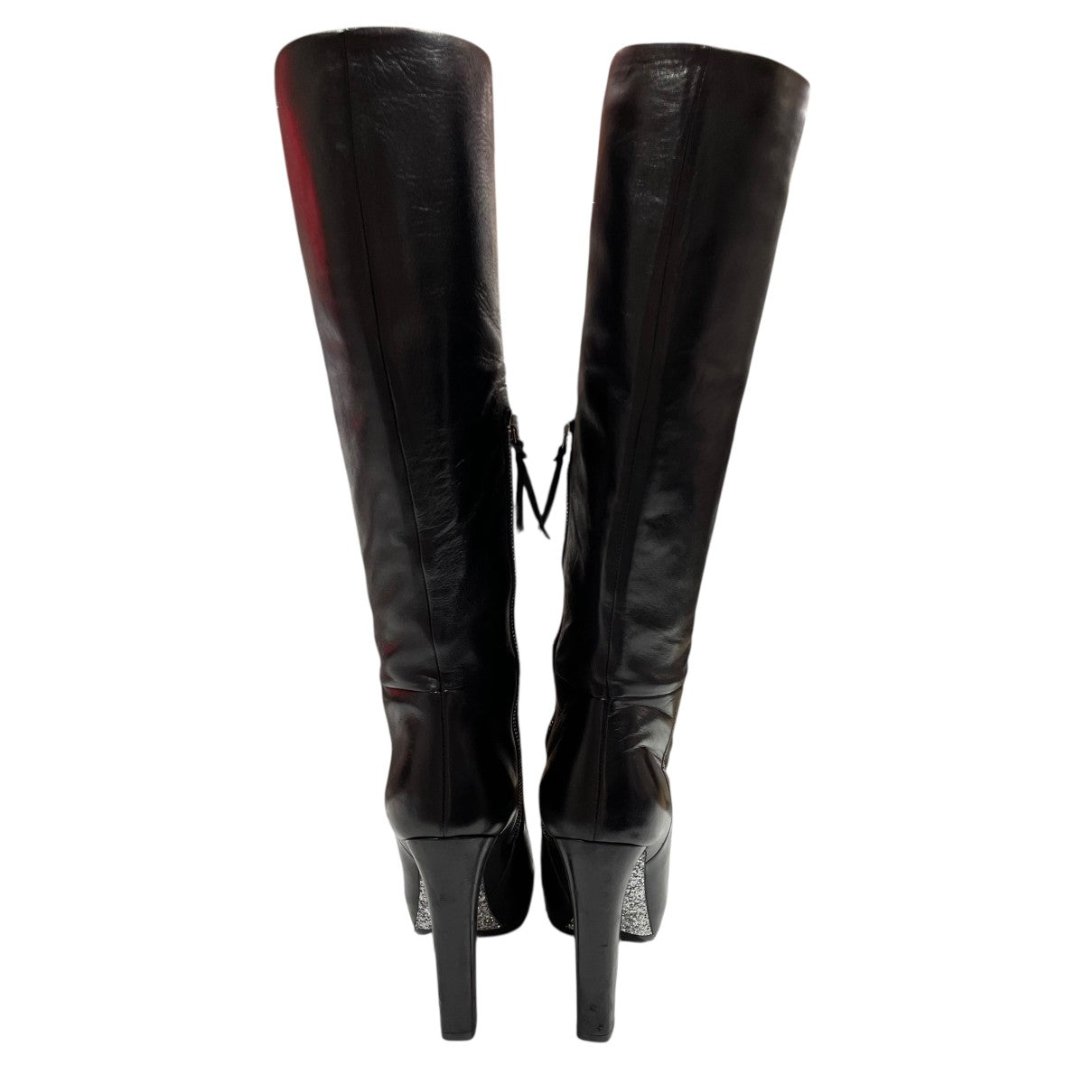 miumiu ロングブーツ MiuMiu】Leather boots スモークレザーブーツ (MiuMiu/ロング