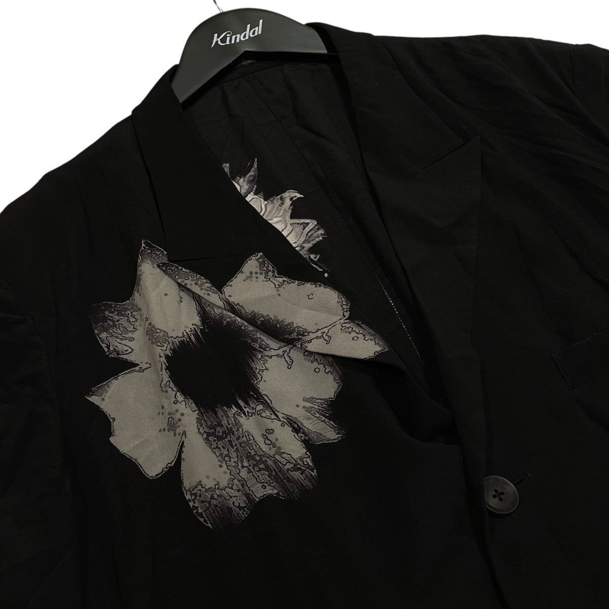 ヨウジヤマモト 花柄プリントシルクジャケット yohji yamamoto - pour homme 釦あき絵プリントJKT / HD-J14-814