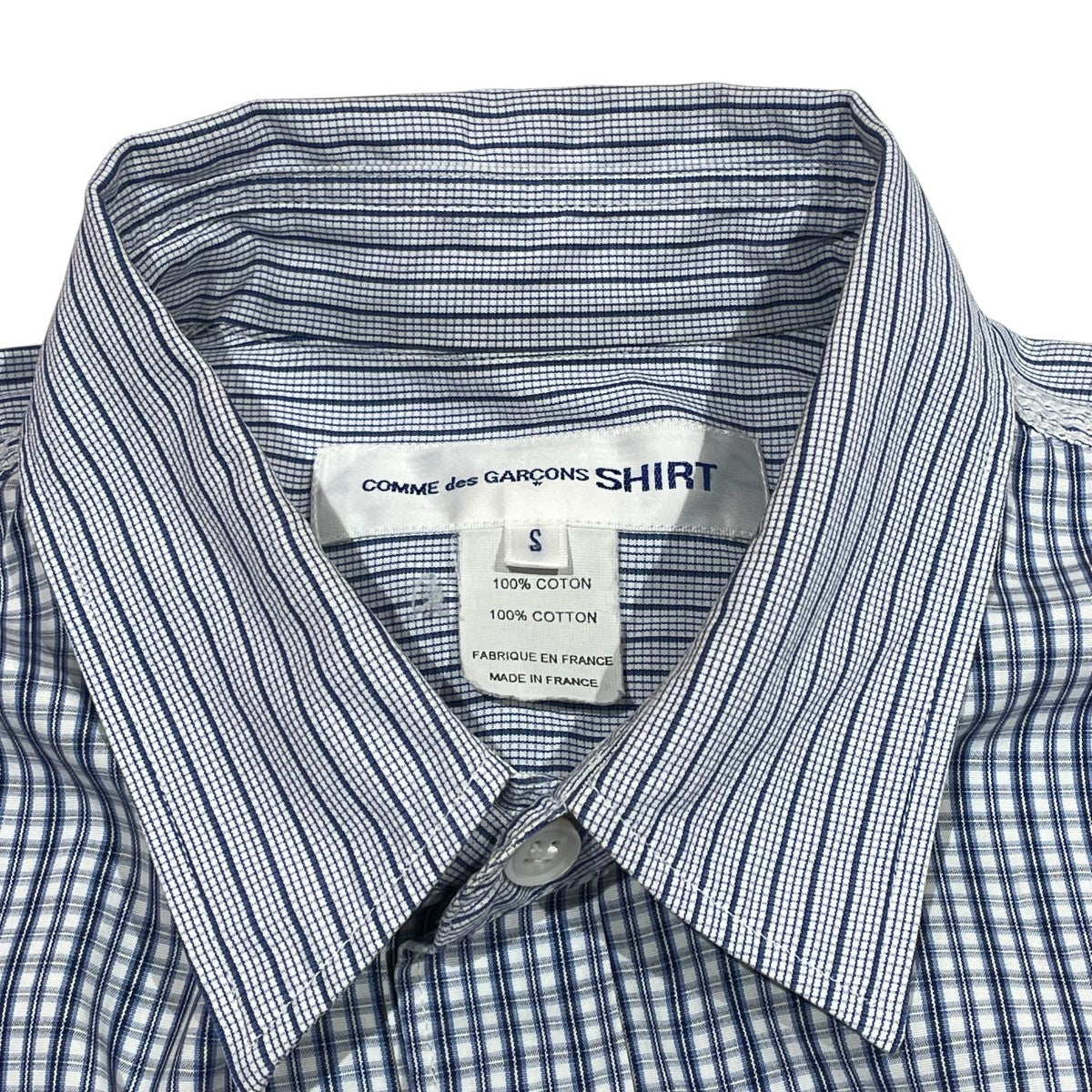 COMME des GARCONS SHIRT 長袖シャツ ブルー 美品 COMME des GARCONS コムデギャルソン SHIRT フランス製 CDGS1PL