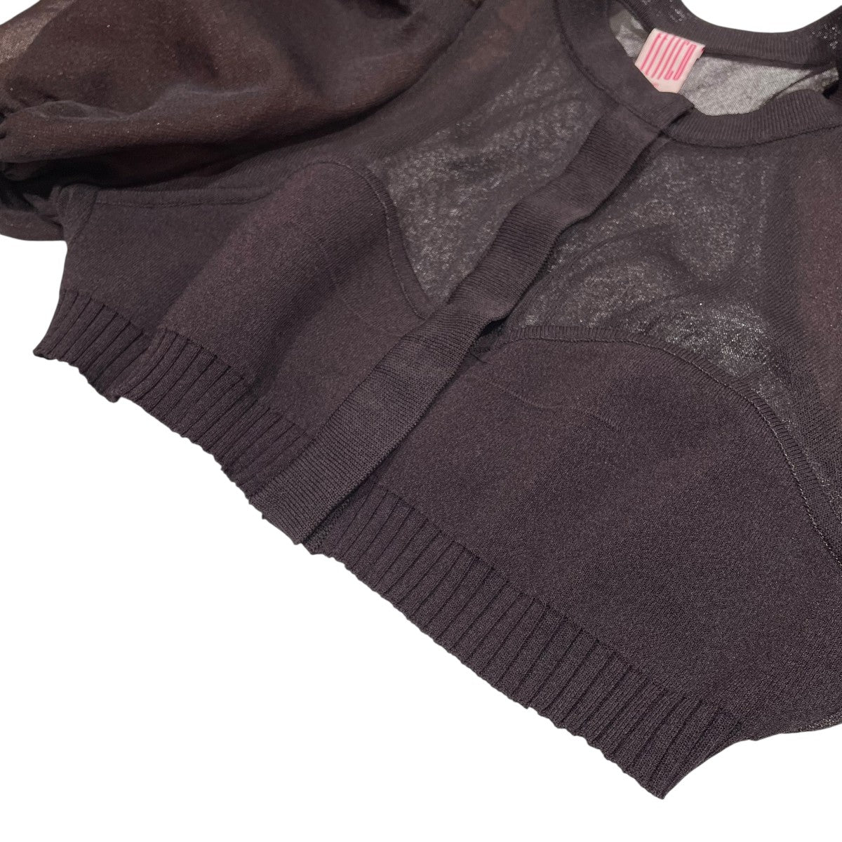フェティコ FETICO 24SS PUFF SLEEVE KNIT TOP 半袖トップス FTC242-0709 ブラウン サイズ：1 レディース】PUFF SLEEVE KNIT TOP | FETICO(フェティコ