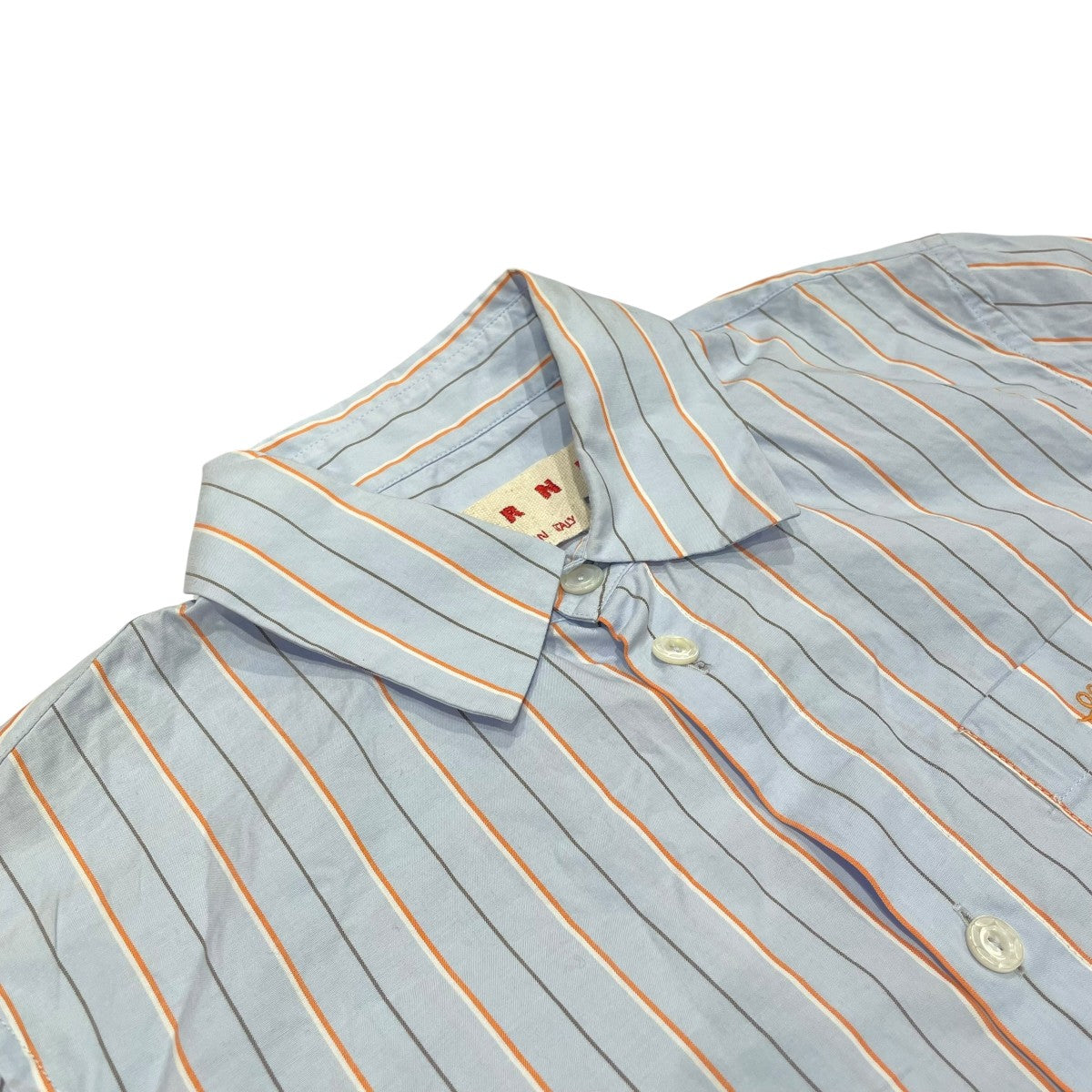 マルニ MARNI 23SS ポプリンクロップドシャツ 半袖シャツ CAMA0533S0 スカイブルー サイズ：SIZE 38 MARNI(マルニ) 23SSポプリンクロップドシャツ半袖シャツ