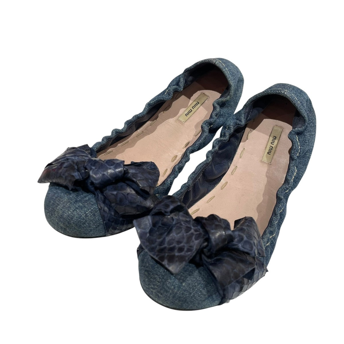 ミュウミュウ パンプス リボン付き サイズ37 MIU MIU - 未使用 ミュウミュウ miumiu パンプス オープントゥ