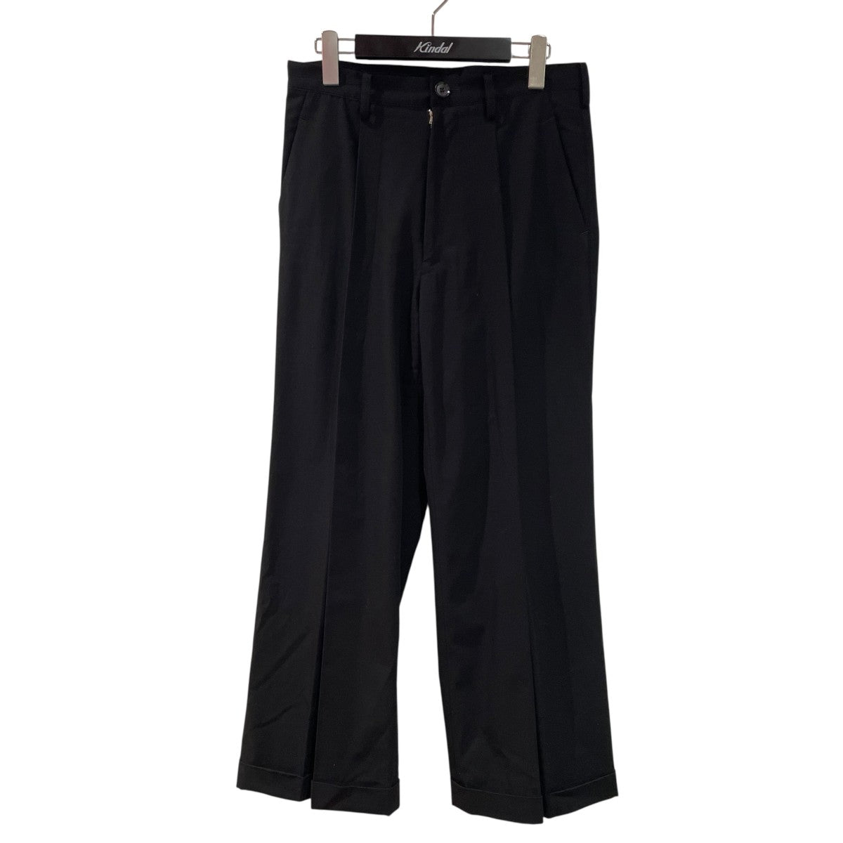Yohji Yamamoto ブラック スラックス M YOHJI YAMAMOTO(ヨウジヤマモト) センタープリーツデザイン