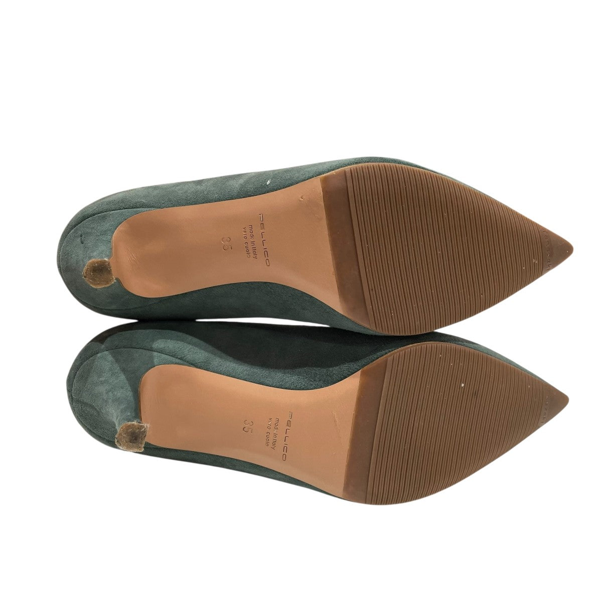 PELLICO シルク混ベロア 深緑パンプス 35 PELLICO(ペリコ) パンプス 黄緑 サイズ SIZE 35｜【公式