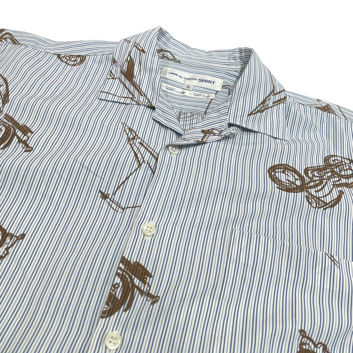 PLAY COMME des GARÇONS 半袖シャツ M ストライプ COMME des GARCONS - COMME des GARCONS SHIRT ストライプ 半袖