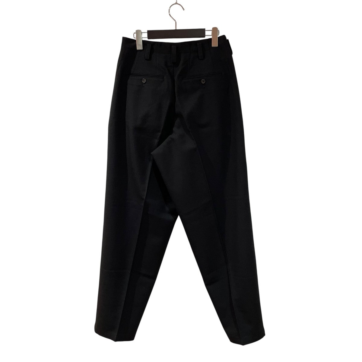 A15497美品90sワイズフォーメン　2タックウールフランネルスラックス 黒S Y'S for men(ワイズフォーメン) 90sウールスラックスMN-P03-131