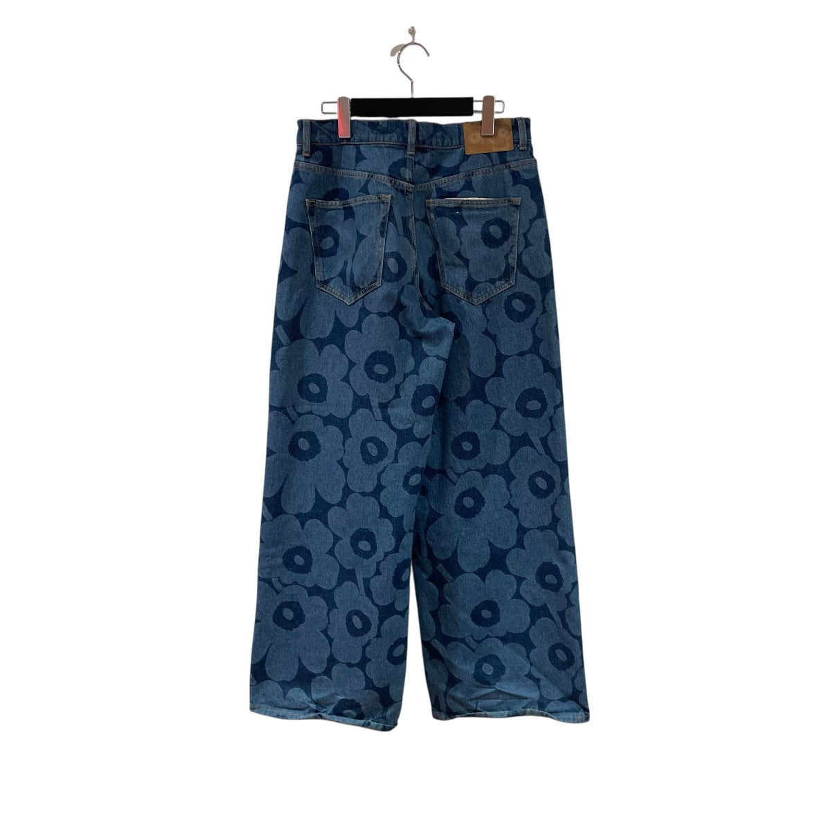 marimekko フラワーパターン デニムパンツ 27\" 裾上げ済み marimekko フラワーパターン デニムパンツ 27