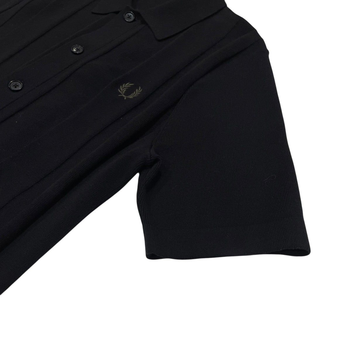 FRED PERRY ブラック サマーニット ポロシャツ FRED PERRY ポロシャツ ポロ 「別注」FRED / オープンニットポロ