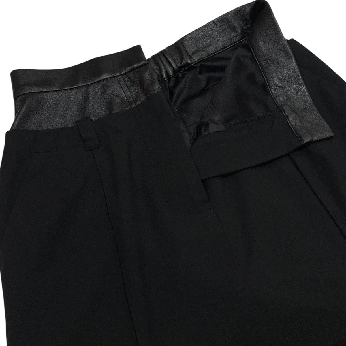 T R LAYERED NOTCH TIGHT LONG SKIRTレザーレイヤードスカート0582TM0177P