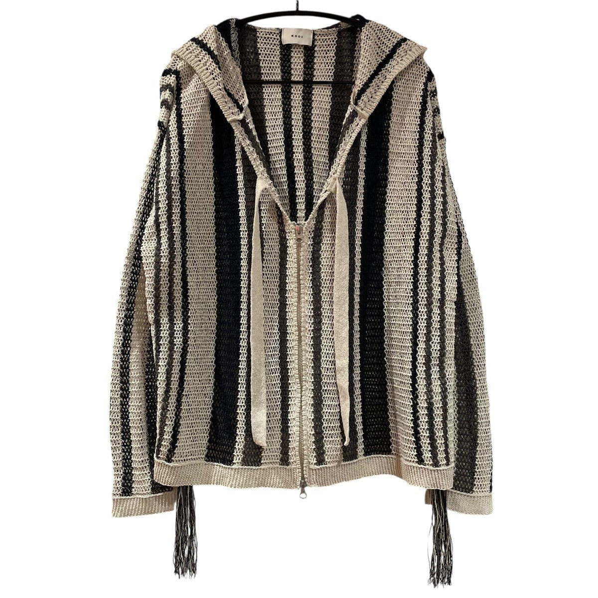 25SSSTRIPE MESH KNIT HOODIEジップパーカー25KO SS07