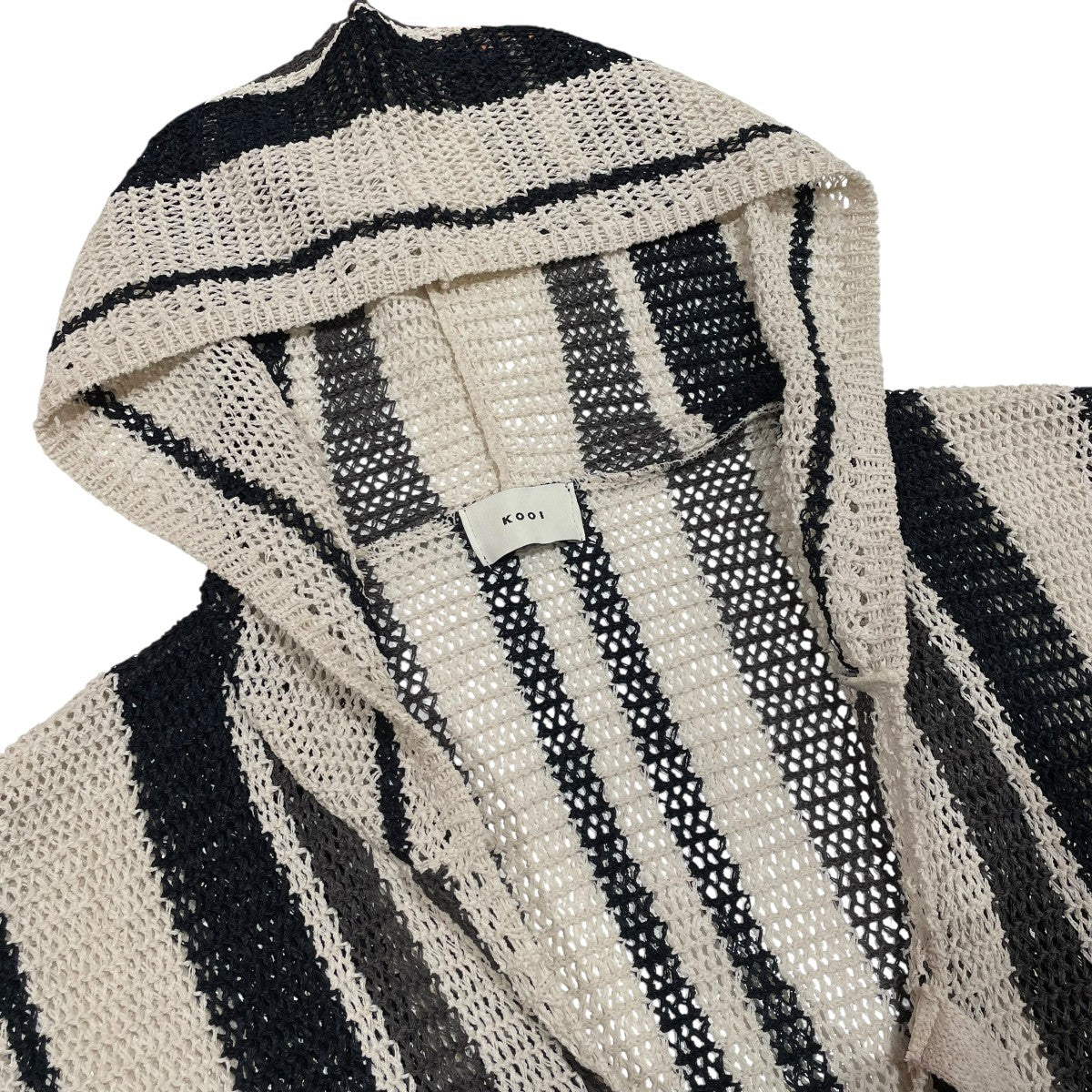 25SSSTRIPE MESH KNIT HOODIEジップパーカー25KO SS07