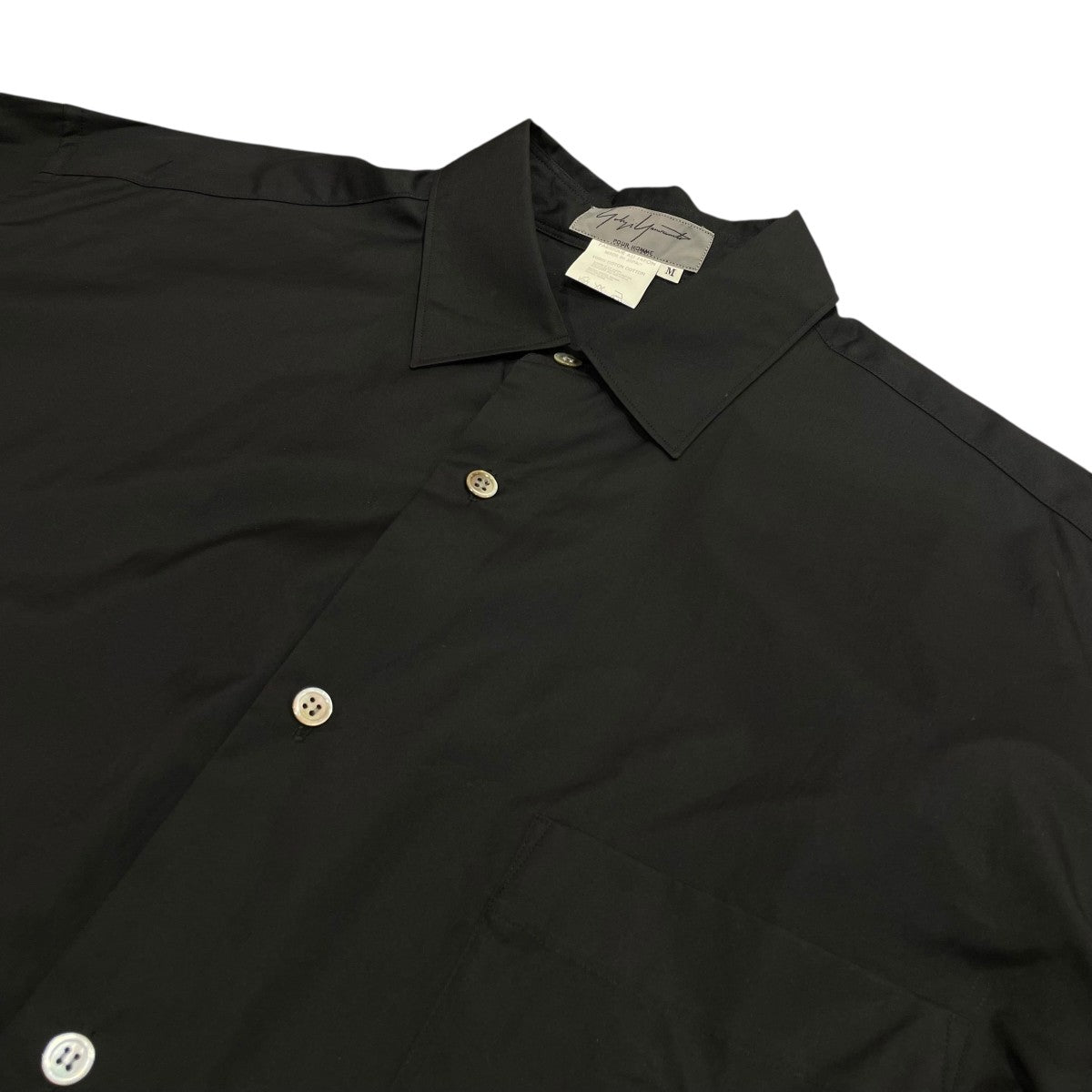 Yohji Yamamoto POUR HOMME 90' シルク100%シャツ Yohji Yamamoto オーバーサイズ シルクシャツ | ブラック