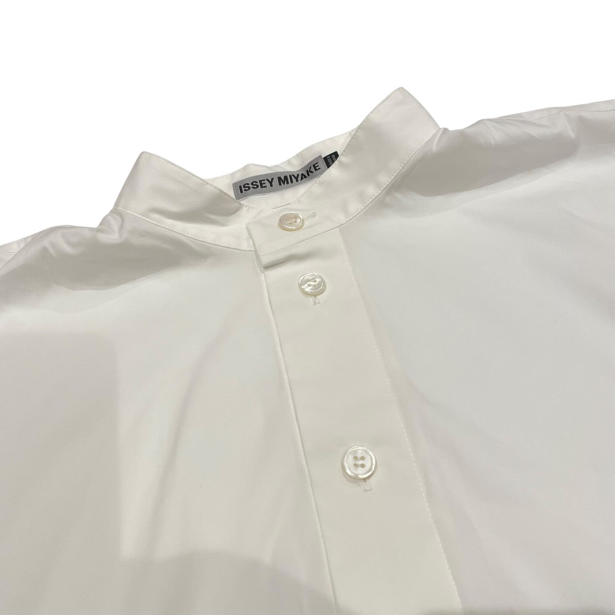 新品タグ　IM ISSEY MIYAKE イッセイミヤケ　日本製　M　比翼シャツ ISSEY MIYAKE(イッセイミヤケ) 80's筆タグスタンドカラー