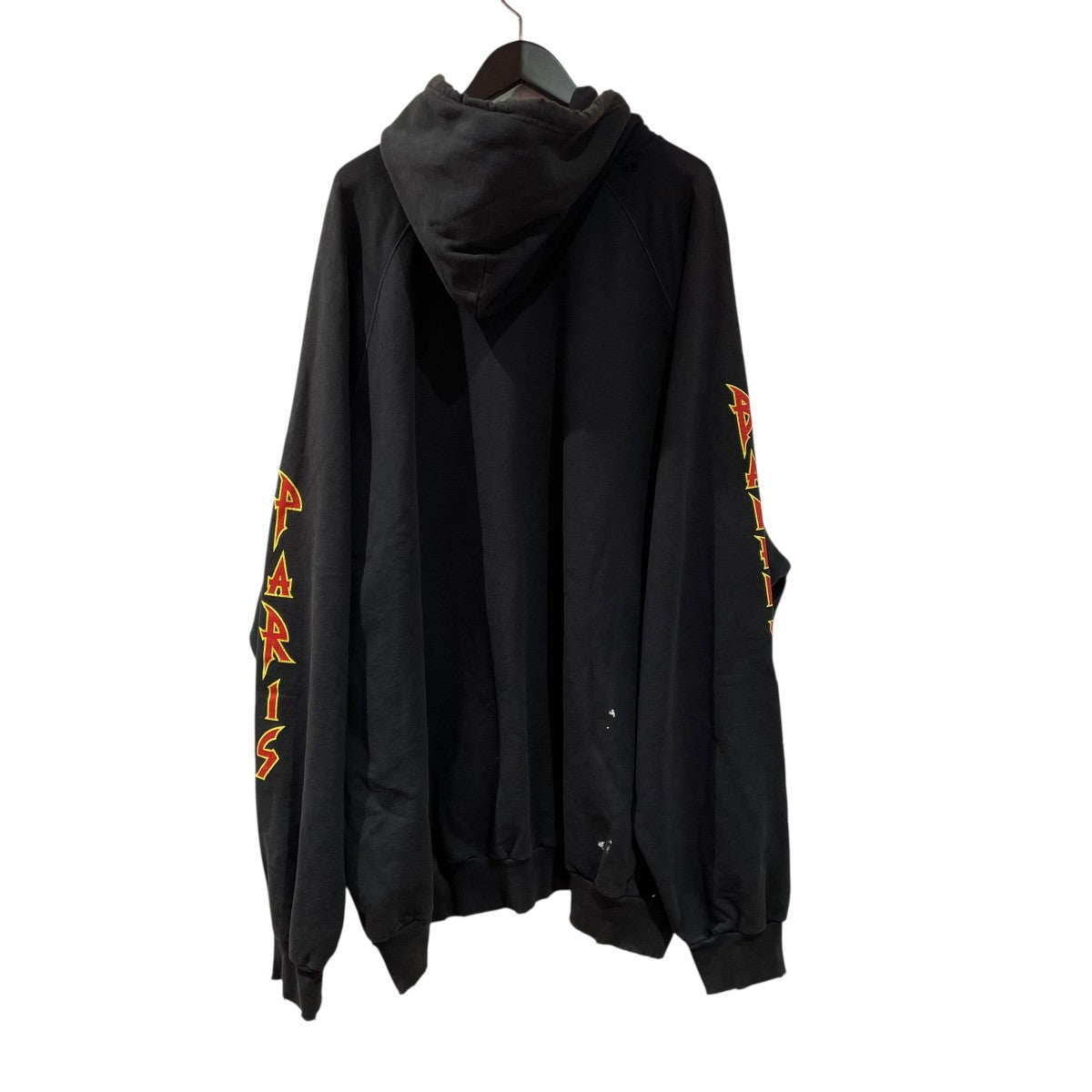 BALENCIAGA バレンシアガ ダメージ加工 パーカーI♡U ブラック BALENCIAGA バレンシアガ パーカー ダメージ加工