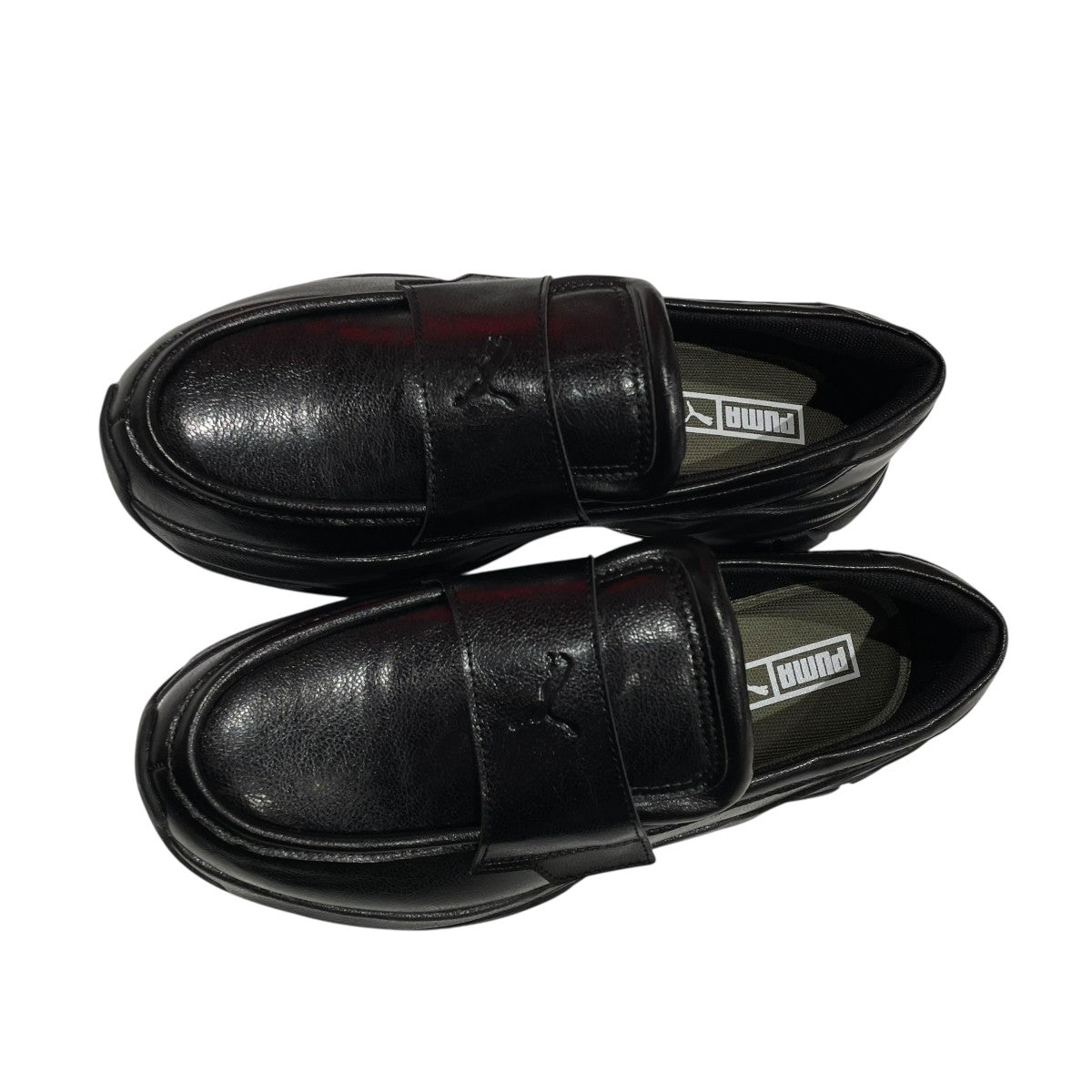 【新品・未使用】PUMA ブラック ローファー 厚底 24.0 センチ 新品未使用】プーマ スニーカー ローファー 厚底 黒 24.5
