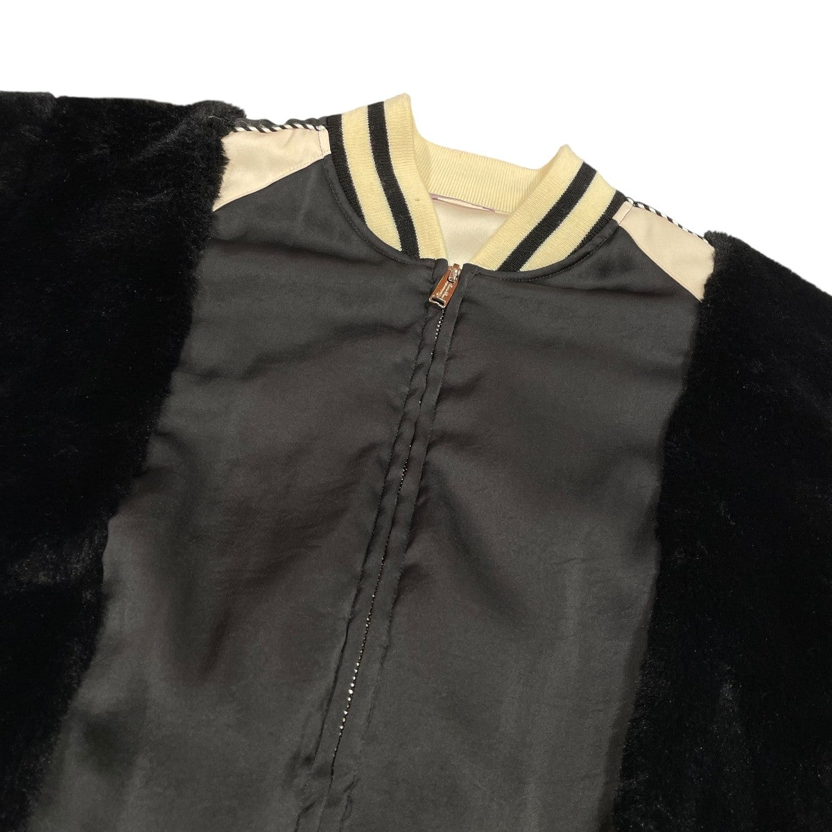 SueUNDERCOVER ファー切り替えスカジャン 古着・中古-3枚目のアイテム画像