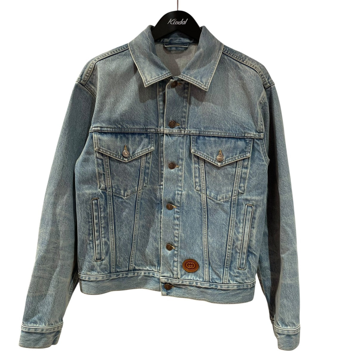 GUCCI　グッチ　レオパード切替ペイントデニムジャケット グッチ GUCCI 452413 XR359 レオパード切替ペイントデニム