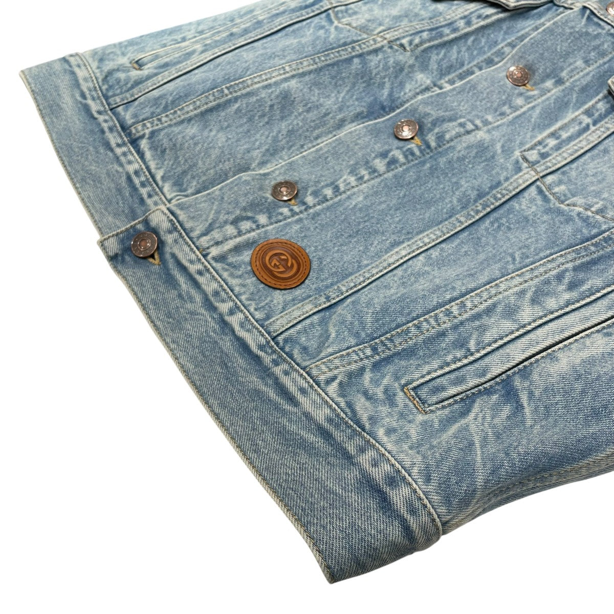 極美品● GUCCI グッチ　デニムジャケット　ジップアップ　コットン　M位 shopbring_3024g200028