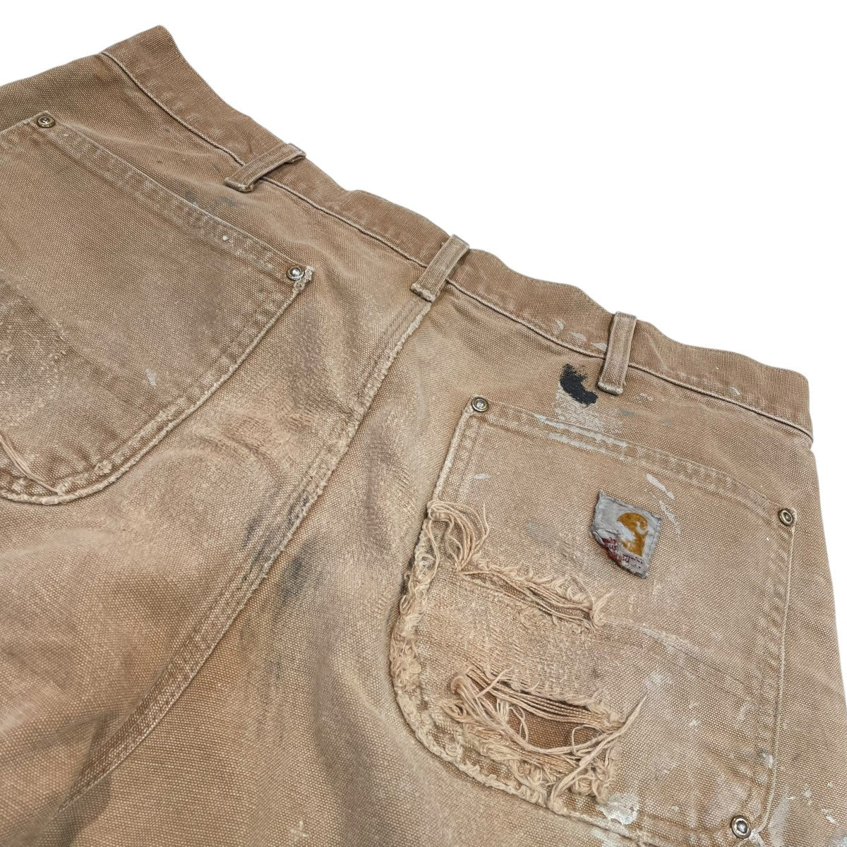 CarHartt(カーハート) ダブルニー ペンキ加工デニムパンツ ベージュ