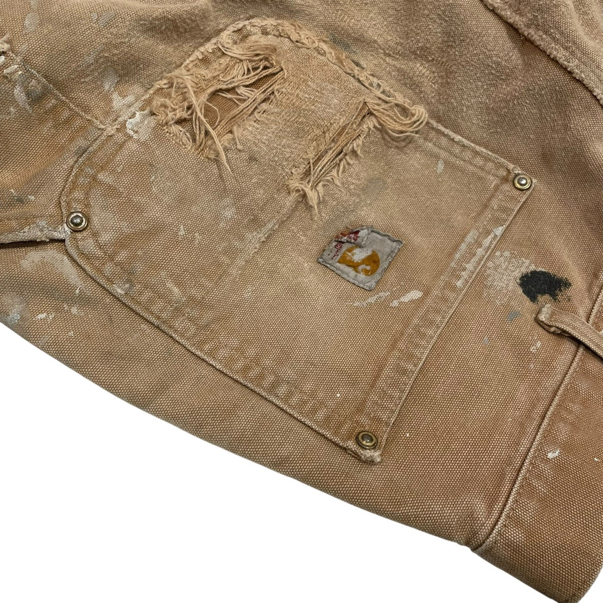 CarHartt(カーハート) ダブルニー ペンキ加工デニムパンツ ベージュ