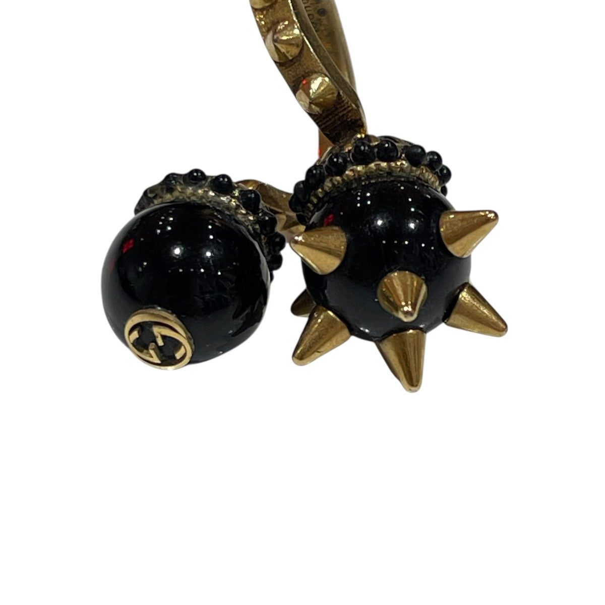 GUCCI(グッチ) スパイクボール スタッズリング ゴールド・ブラック