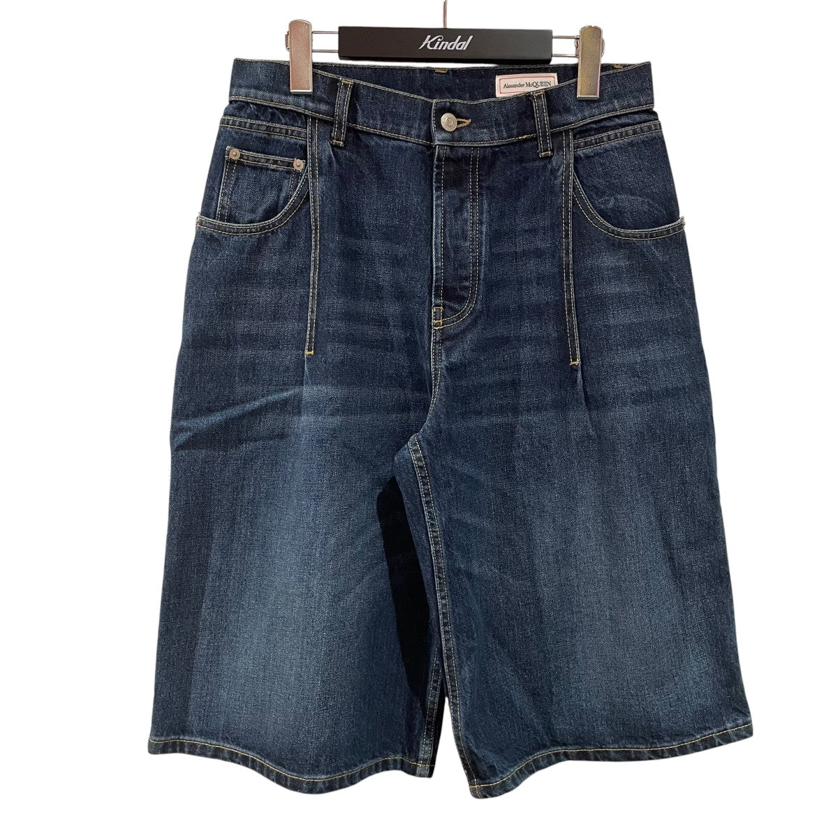 ALEXANDER McQUEEN DARK BLUE COTTON DENIM SHORTSデニムショートパンツ765475 古着・中古-1枚目のアイテム画像