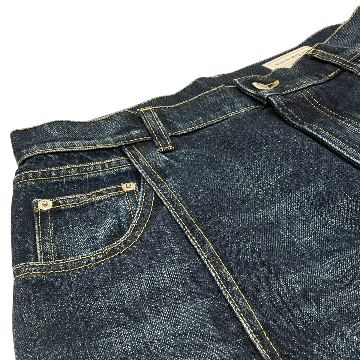 ALEXANDER McQUEEN DARK BLUE COTTON DENIM SHORTSデニムショートパンツ765475 古着・中古-3枚目のアイテム画像