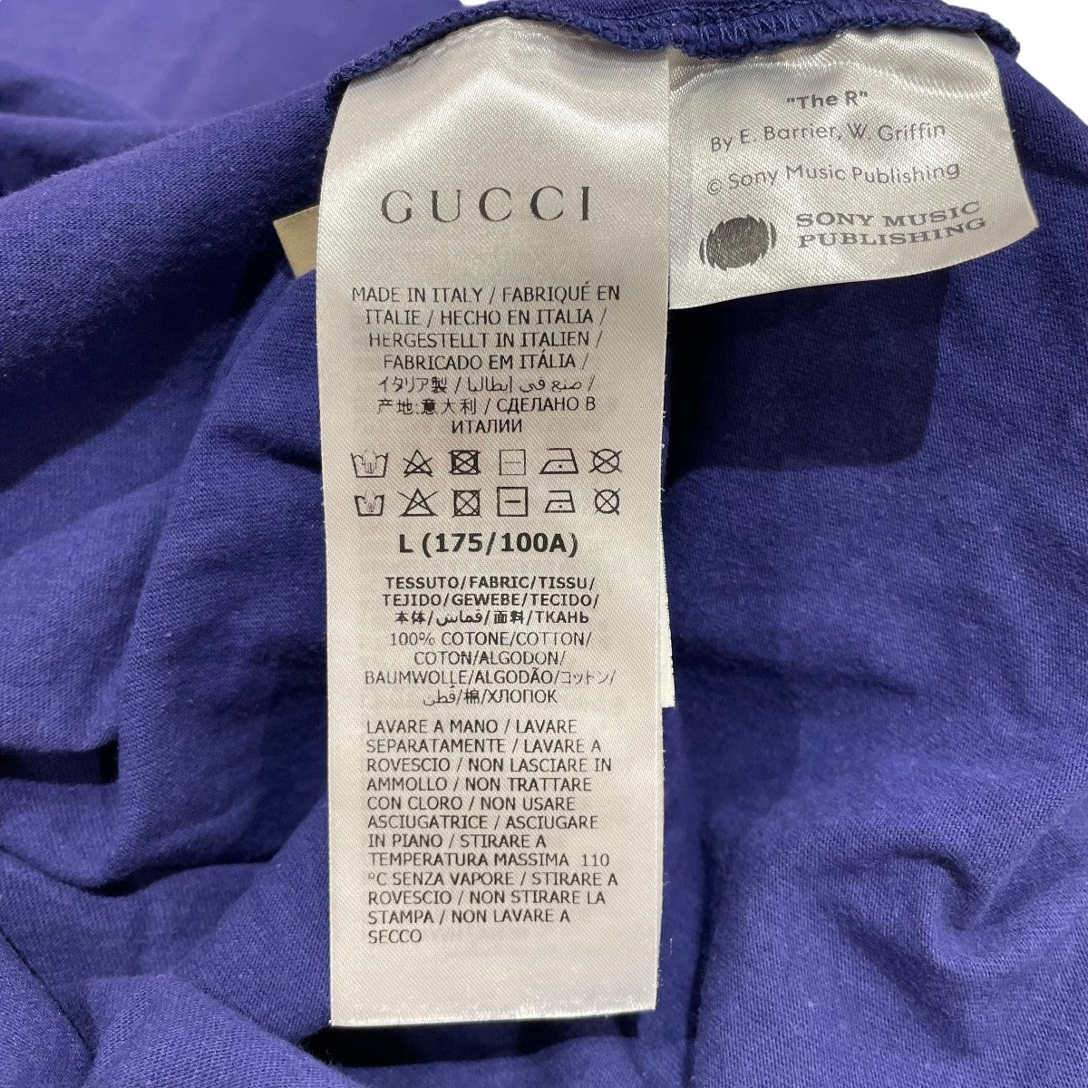 GUCCI 100周年記念プリント長袖Tシャツ677425 古着・中古-7枚目のアイテム画像