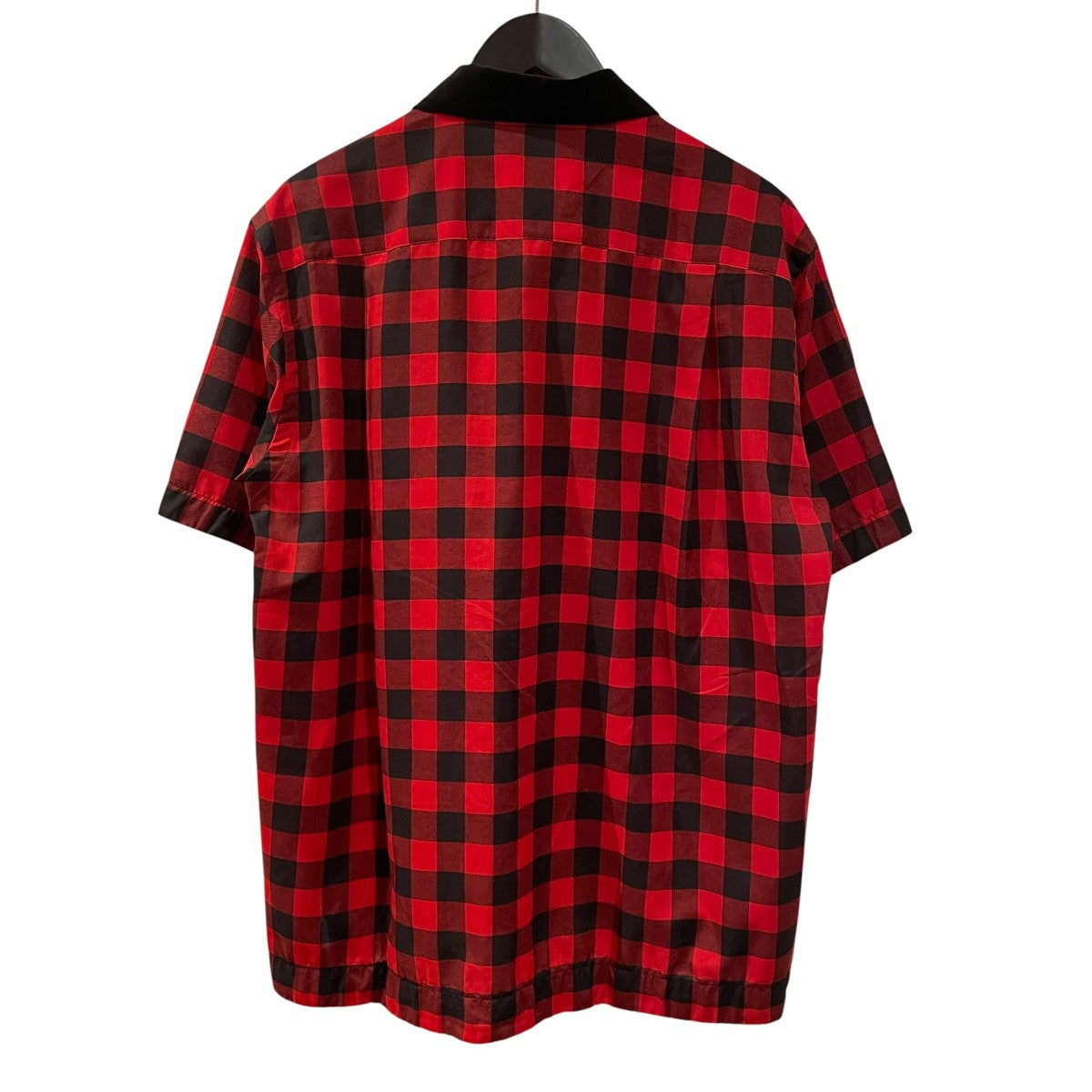 サカイ Sacai ハウンドトゥース チェック カットオフシャツ sacai(サカイ) BUFFALO CHECK S S SHIRTSポリエステルオープンカラー
