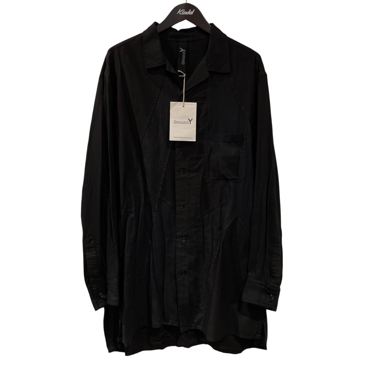 ジャケット・アウター groundY ZIPUP STANDING COLLAR LONG SHIRT GroundY ファスナーシャツ groundY ZIPUP STANDING COLLAR LONG SHIRT