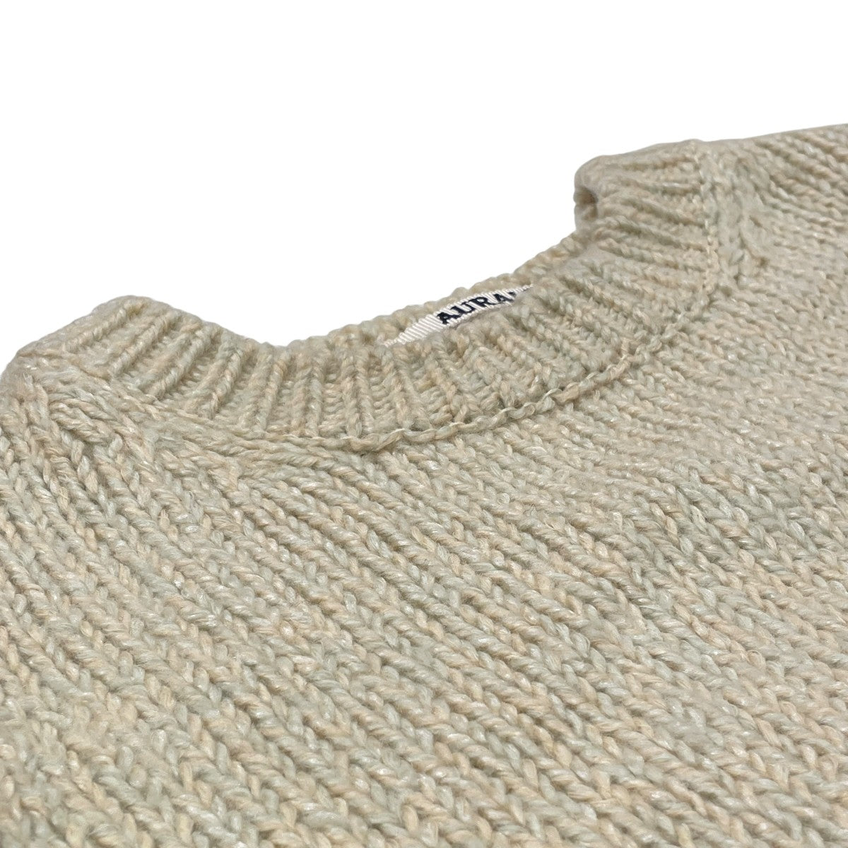 AURALEE SILK WOOL CAMEL MIX KNIT SHORTニットA23AP03MK 古着・中古-3枚目のアイテム画像