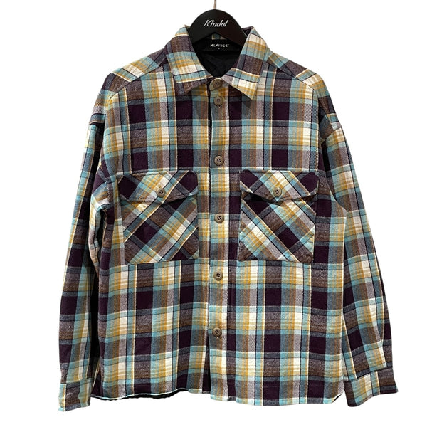 【爽やかカラー・即売】MLVINCE　メルヴィンス　チェックシャツ　イエロー　L MLVINCE(メルヴィンス) チェックシャツ パープル×ブルー サイズ M