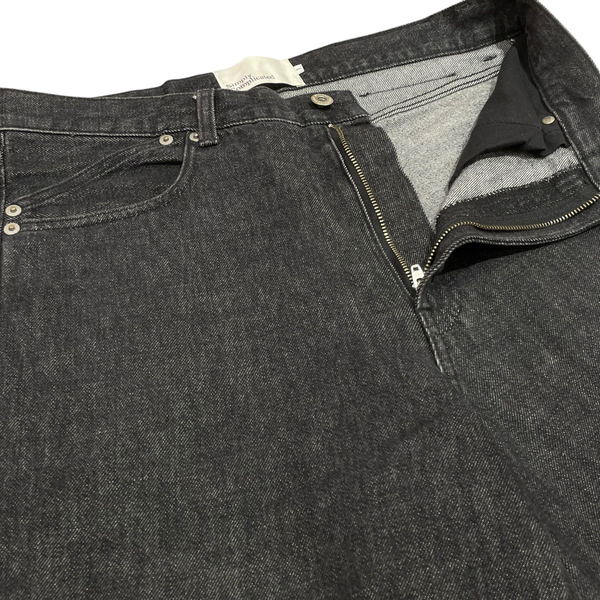 simply complicated BF JORTS BLACKデニムハーフパンツ 古着・中古-3枚目のアイテム画像