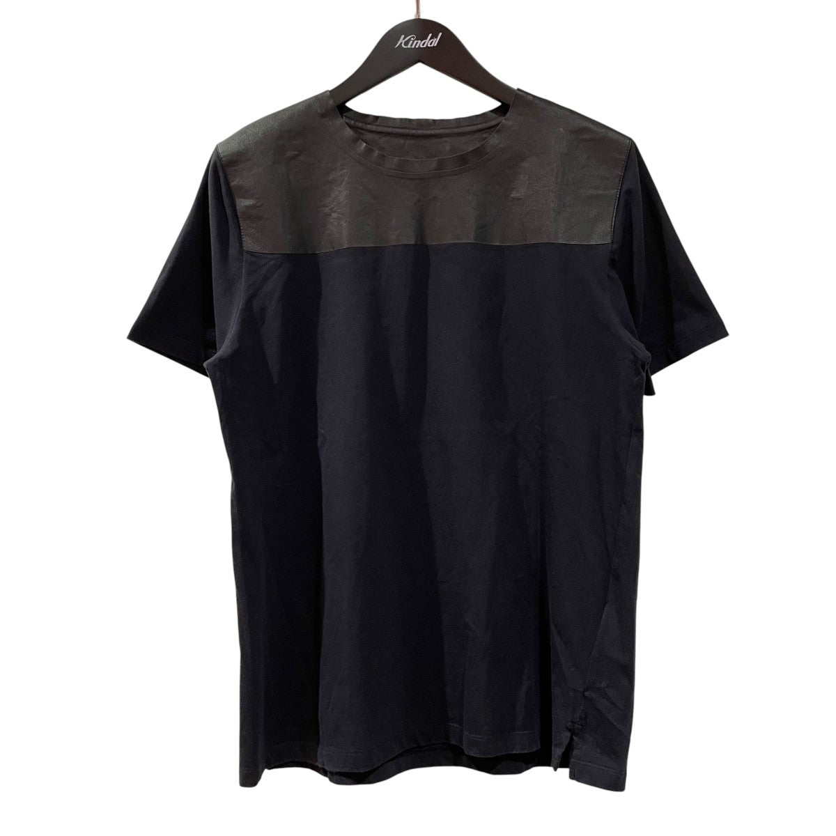 VALENTINO レザー切り替え半袖Tシャツ0000025829 01 古着・中古-1枚目のアイテム画像