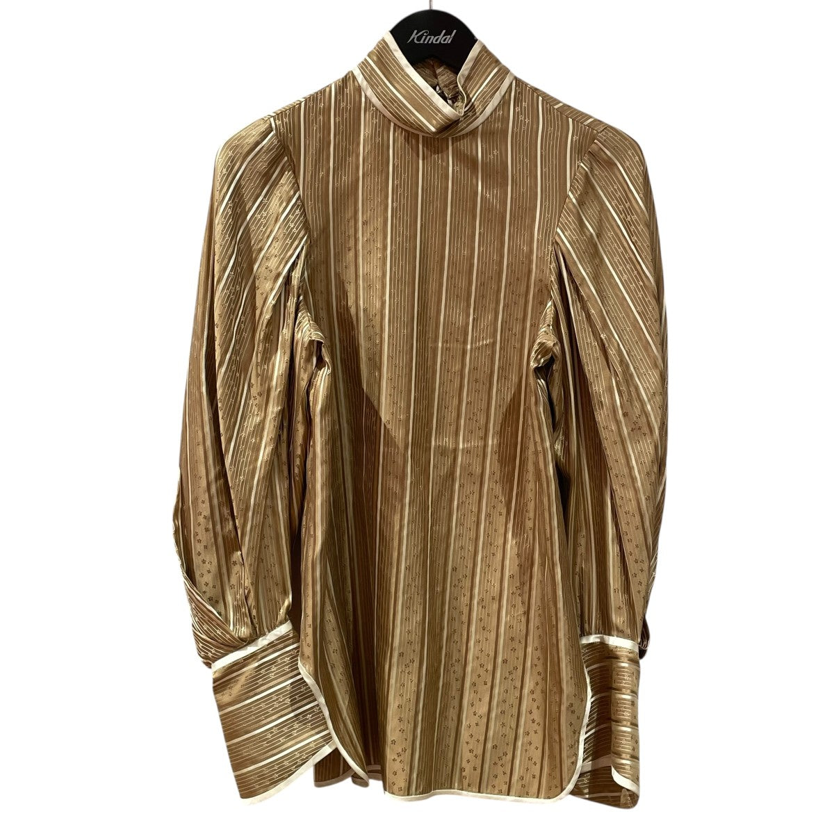 mame kurogouchi 21AWFloral Stripe Silk Jacquard Shirt]長袖ブラウスMM21FW-SH014 古着・中古-1枚目のアイテム画像