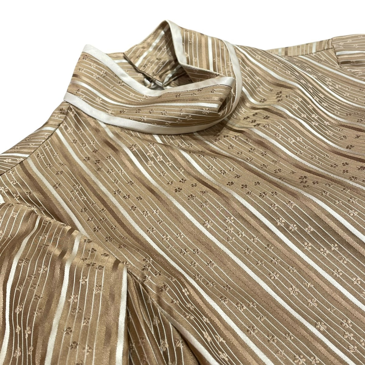 mame kurogouchi 21AWFloral Stripe Silk Jacquard Shirt]長袖ブラウスMM21FW-SH014 古着・中古-3枚目のアイテム画像