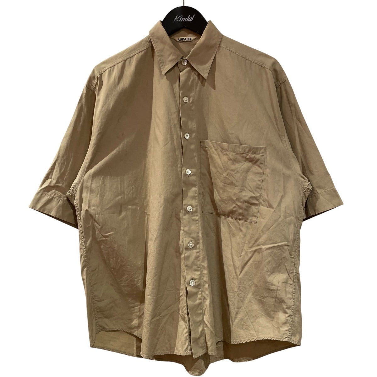 AURALEE WASHED FINX TWILL HALF SLEEVED BIG SHIRTS半袖シャツA8SS03TN 古着・中古-1枚目のアイテム画像