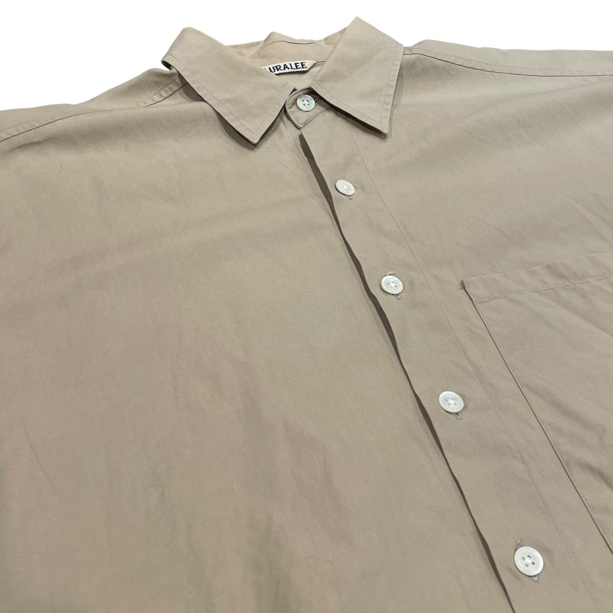 AURALEE WASHED FINX TWILL HALF SLEEVED BIG SHIRTS半袖シャツA8SS03TN 古着・中古-3枚目のアイテム画像