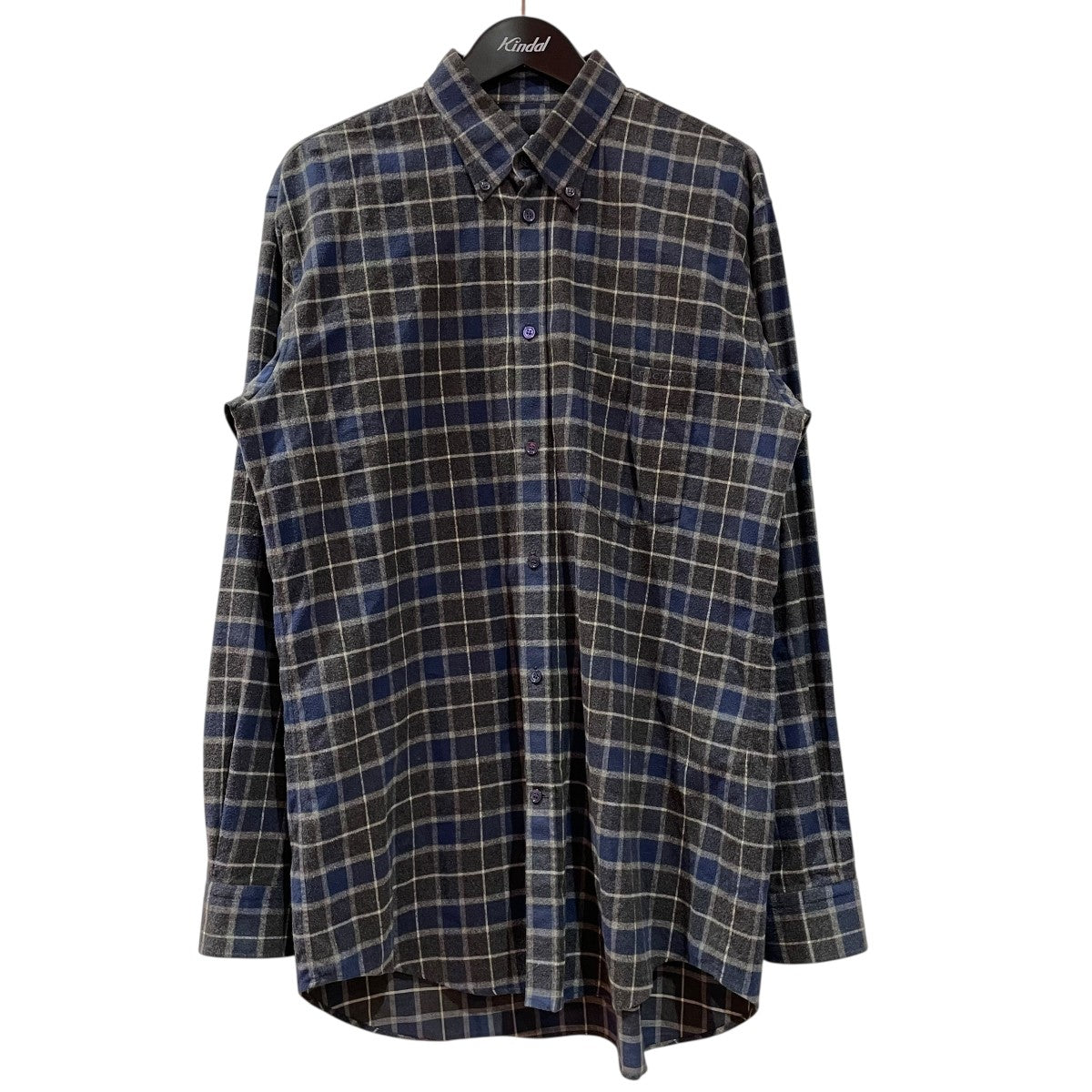 BALENCIAGA(バレンシアガ) チェックシャツ486047 486047 グレー×ブルー