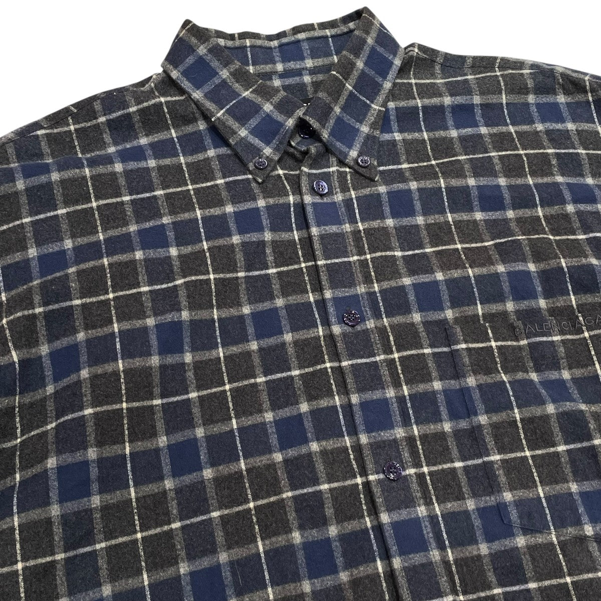 BALENCIAGA(バレンシアガ) チェックシャツ486047 486047 グレー×ブルー