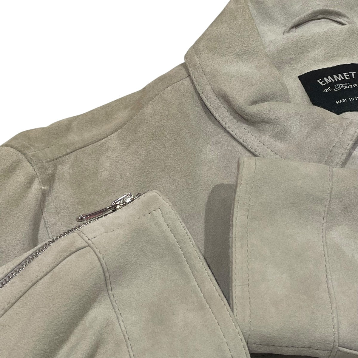 JACK ZIP CAMOSCIO ACCIAIOスエードジップジャケット